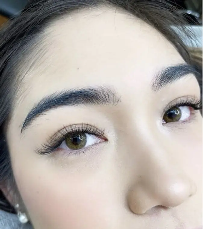Brows and lashes finished by Lena